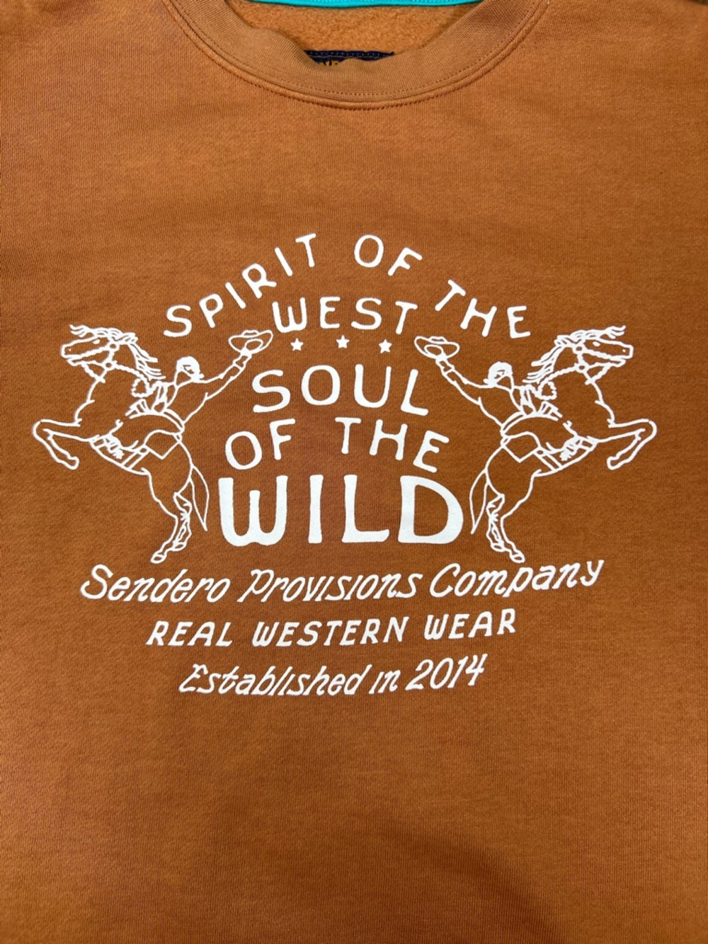 Sendero Provisions Co Sweatshirt XS Brown Western Graphic Pullover - Picture 3 of 6